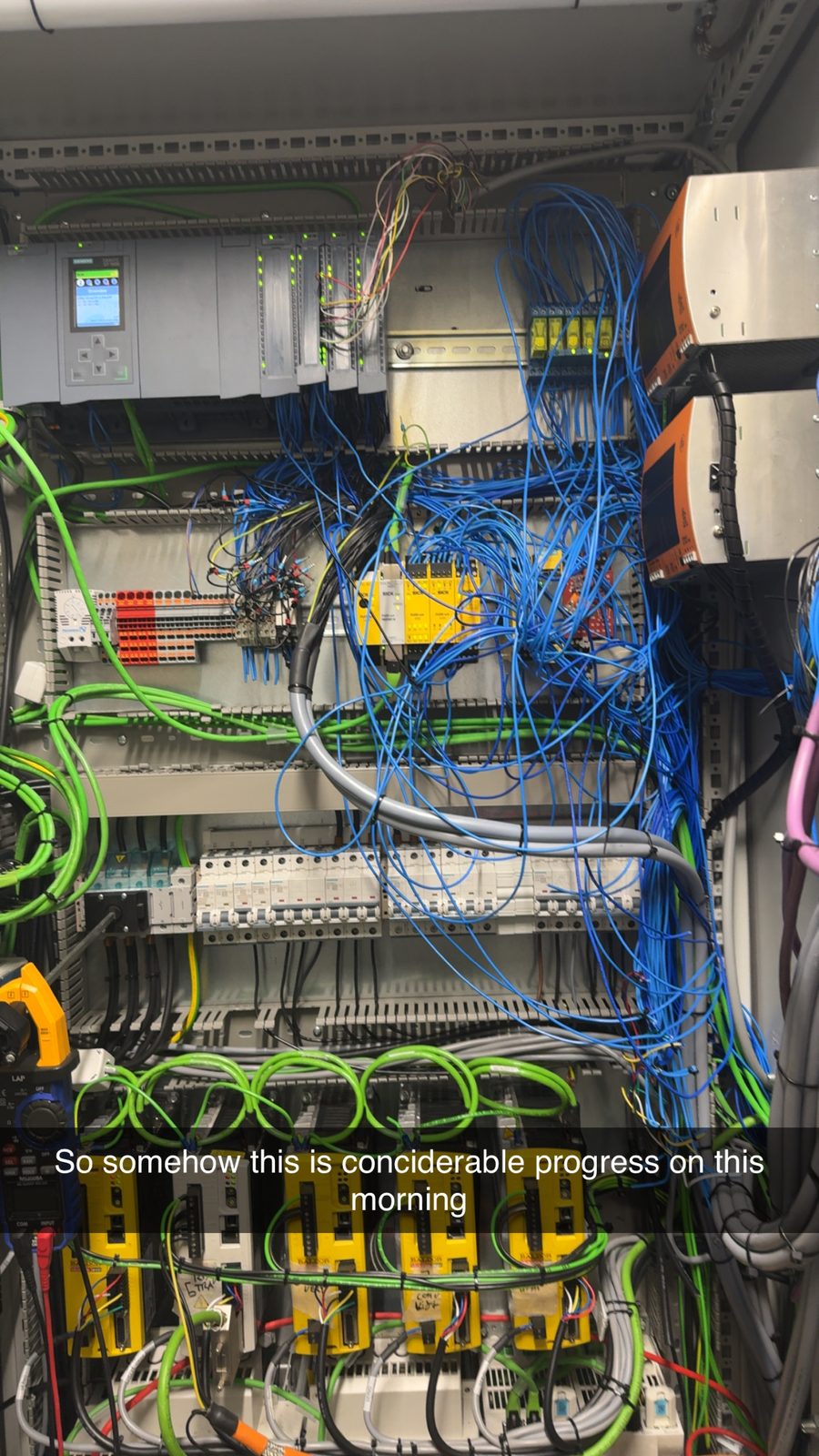 Panel wiring in progress
